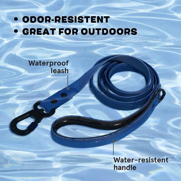 BarkBox Waterproof Dog Leash w/Locking Carabiner Clip - Blue/Black(Discontinued) - Picture 15 of 15